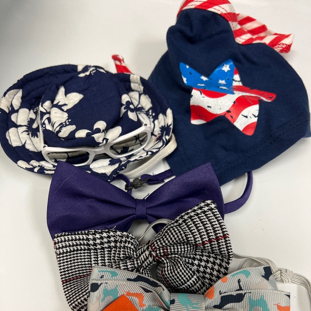 Bundle accessories bow ties,hat with shades and handkerchief